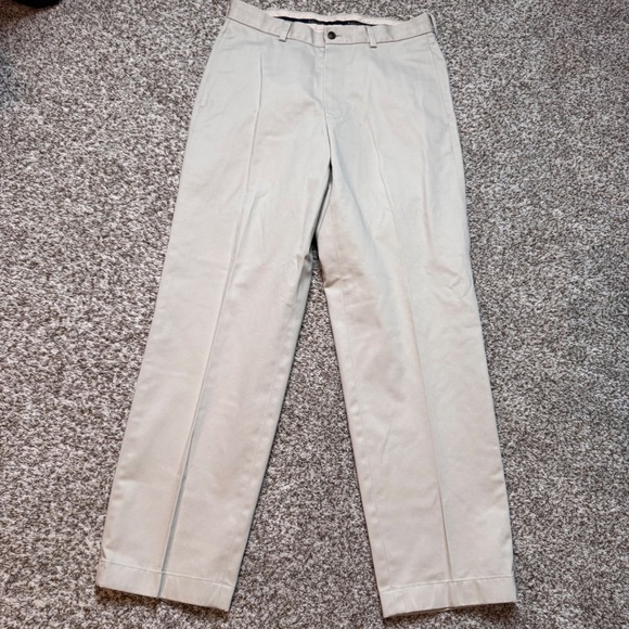 Brooks Brothers Advantage Chino Hudson Men's 31x30 Khaki Flat‎ Front Pants Dress - Picture 2 of 6